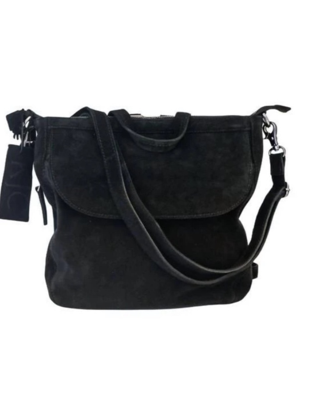KJC Asher Convertible Suede Tote in Noir